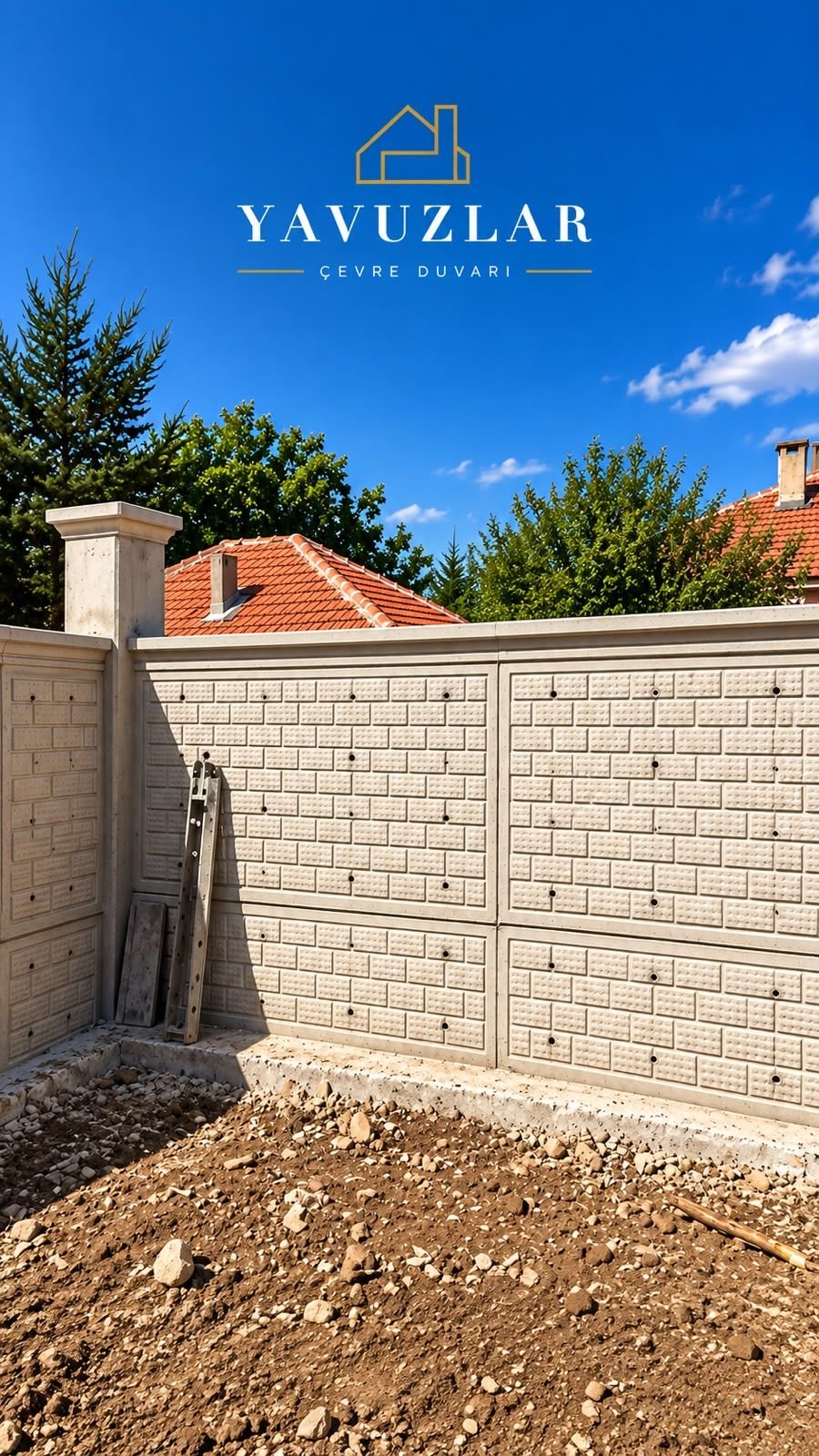 Tuğla desenli bahçe duvarı, villa – Ankara